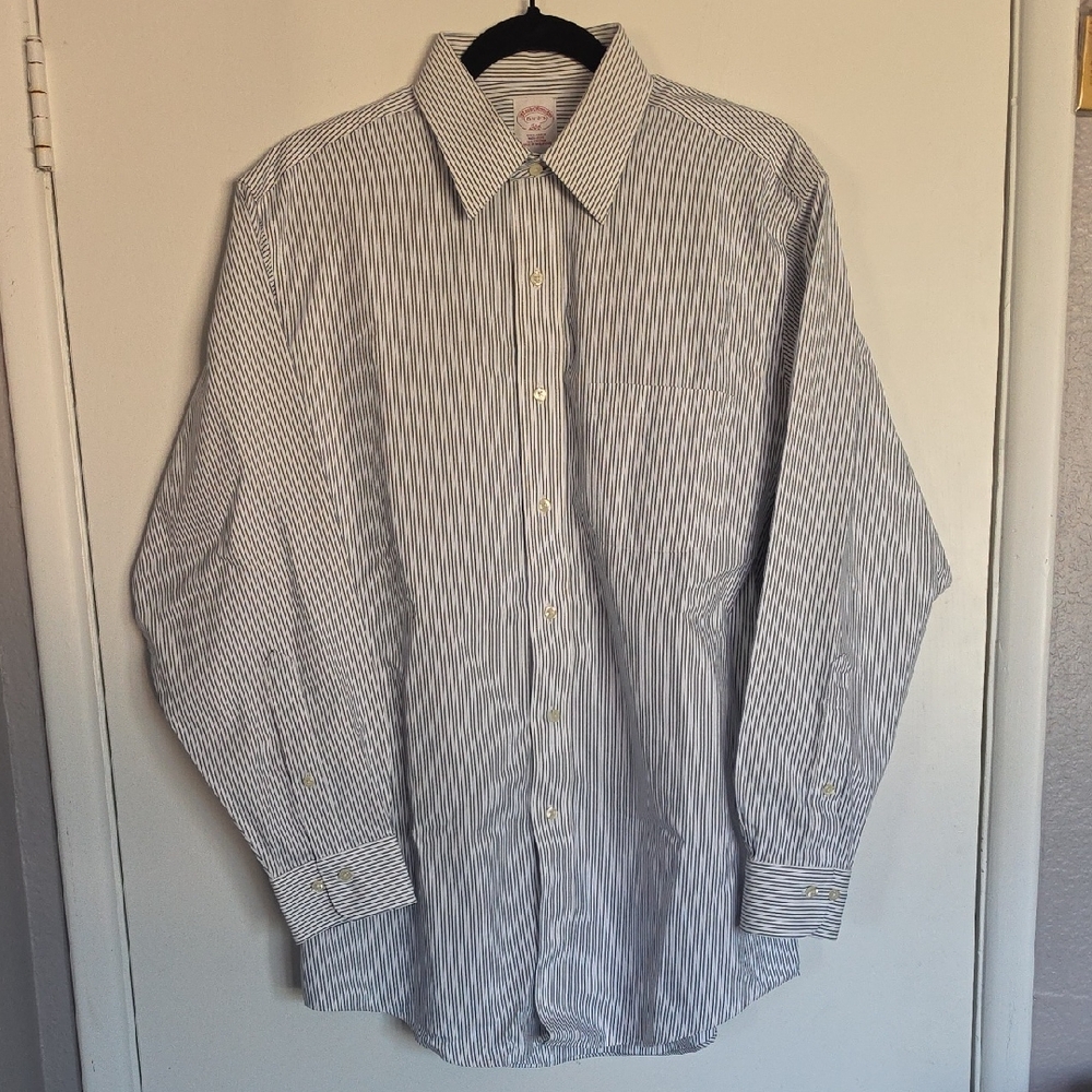 Brooks Brothers Blue and White Striped Dress Shirt